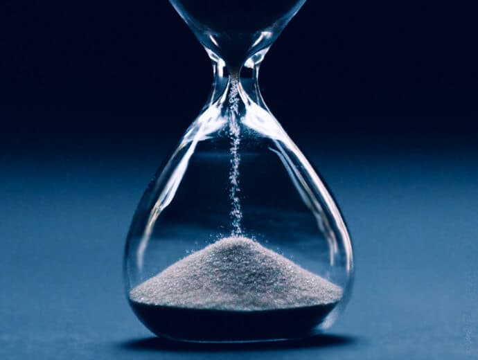 Hourglass representing time and change in EUM profiles